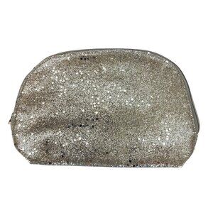 Lancôme Paris Silver Glitter Makeup Bag Cosmetic Pouch